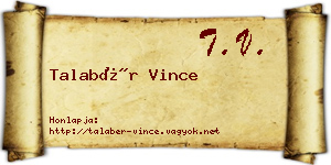 Talabér Vince névjegykártya