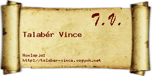 Talabér Vince névjegykártya
